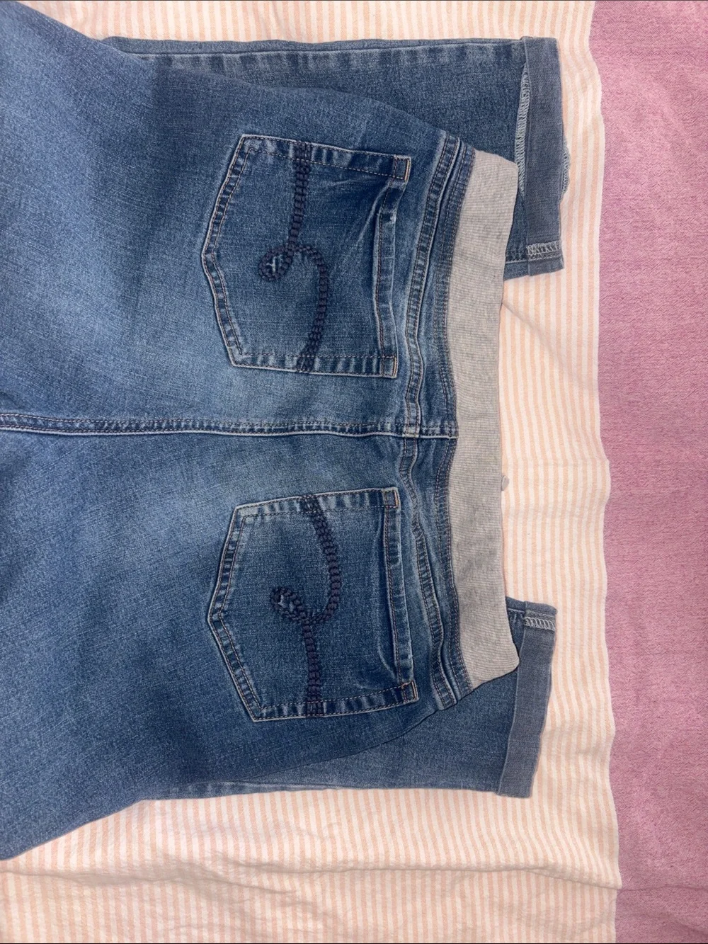 The Children's Place Blue Pull-On Jogger Jeans with Gray Waistband
